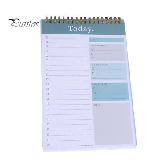 

Записная книжка To-Do на спирали, защитный чехол из бумаги плотностью 100 г/м2, недатированный блокнот для записей, ежедневник, органайзер для записей зелёный