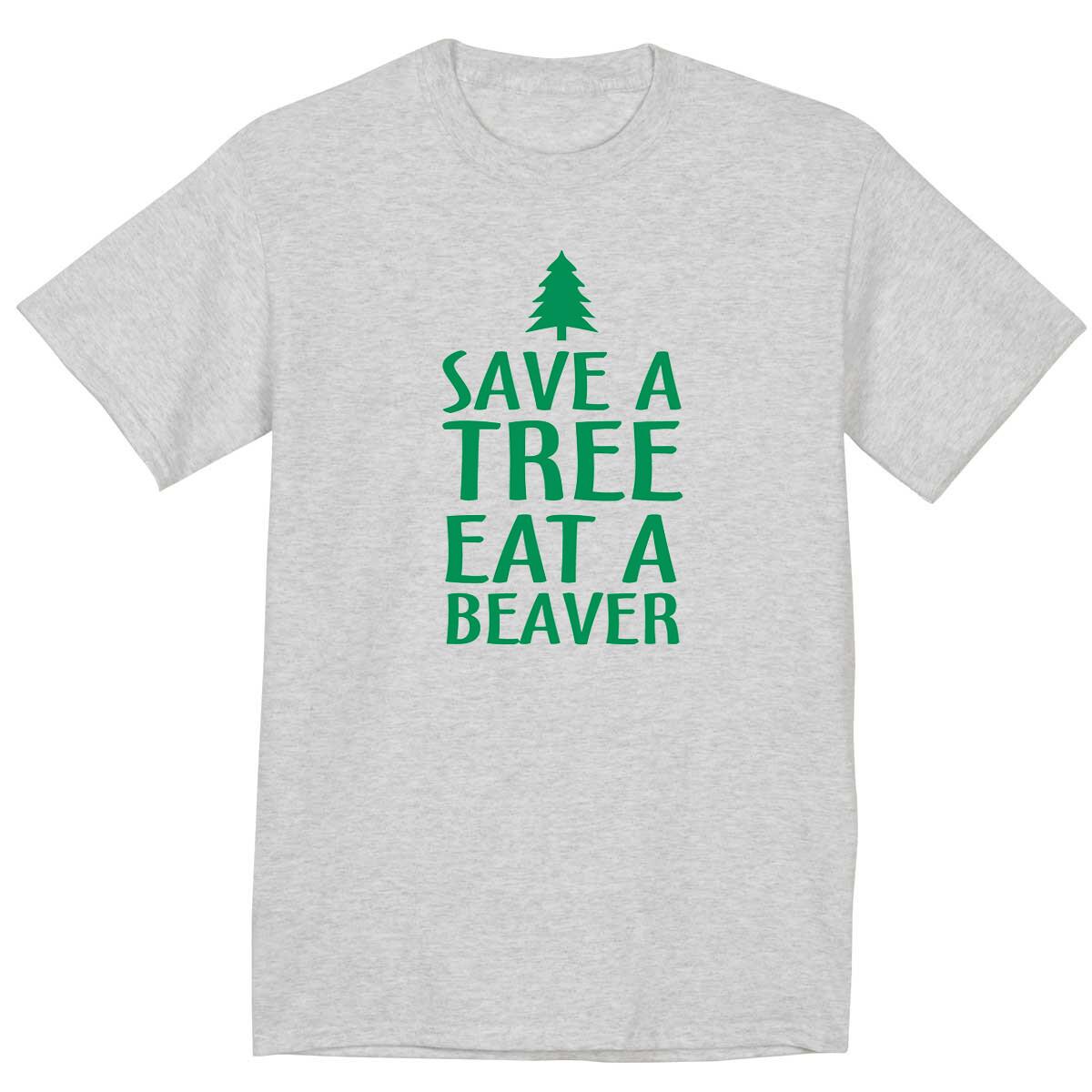 Mens Big and Tall Graphic T-shirts Funny Shirts for Men Save a Tree Eat a Beaver XXXL