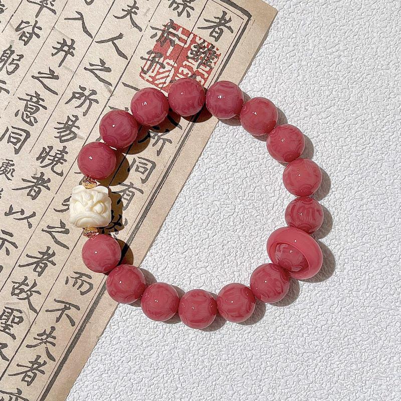 Purple Grape Six Characters Proverbs Bodhi Bracelet Carving Parts Plate Play Bracelet Buddha Bead Rosary Bead Guochao Lion Awakening Bracelet