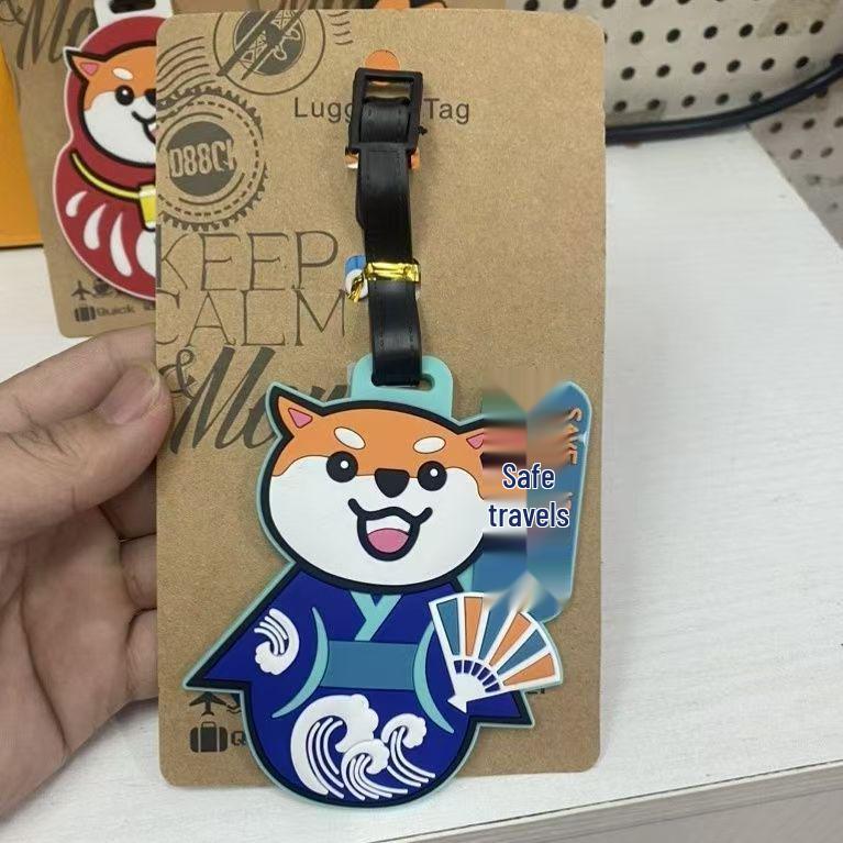 Etichetă moale din cauciuc pentru bagaje, cu desene animate: Bichon Maltez, Golden Retriever și Corgi