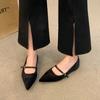 Fashion Pointed Flat Shoes for Women Spring Autumn 2025 New Casual Suede Pointed Mary Jane Shoes Plus Size 41 42 43 Women's Shoes
