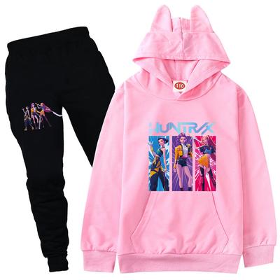 Kids Girls Anime Cartoon K-Pop Rumi Zoey Mira Printed Casual Long Sleeves Hoodies Pants Clothes Set