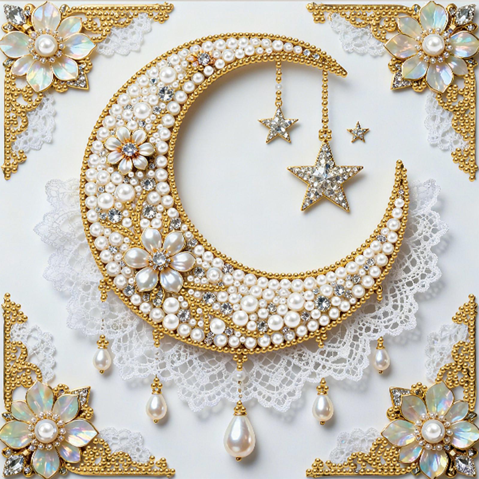 

Картина «Алмазная мозаика с жемчугом» 25x25 см, сделай сам, для декора стены дома, с рамкой