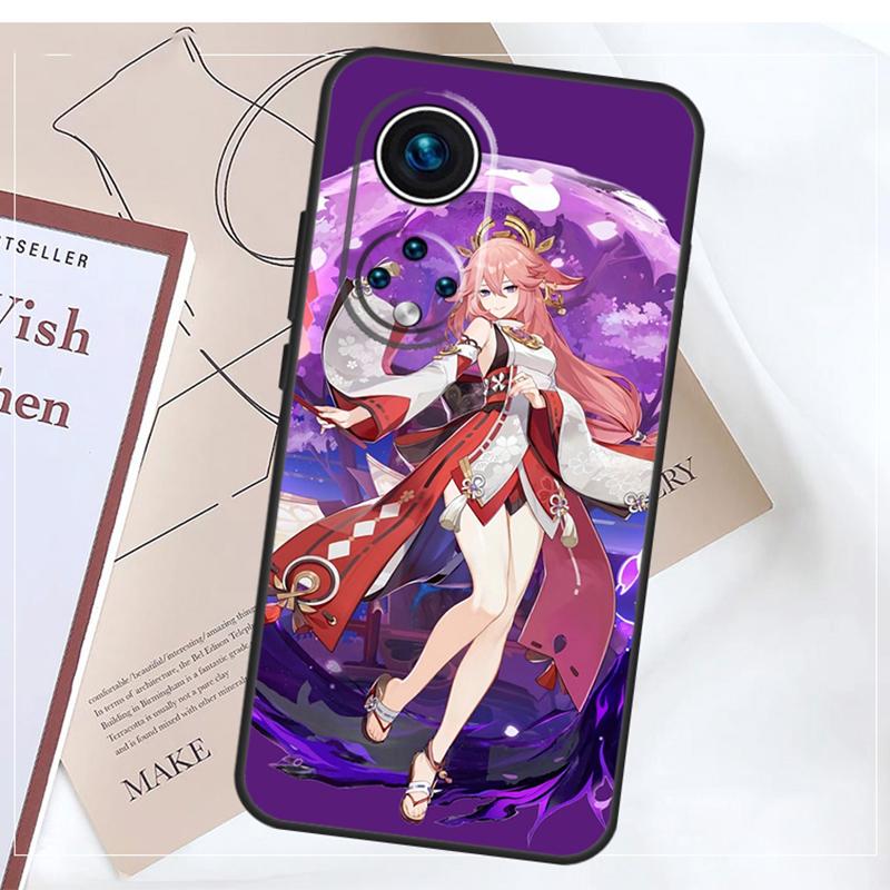 Genshin Impact Yae MIko Case For Honor Magic 8 7 5 6 Pro Win RT 50 70 90 200 400 Lite X8b X8c X9a X9b X9c X9d Cover