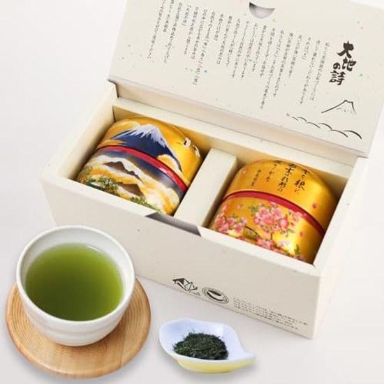 Arahataen Japanese Tea Gift Fuji Gold Can 70g2 Bottles Boxed Jujube Premium Set Shizuoka Prefecture Green Deep Steamed Leaves Present Makinohara Mount