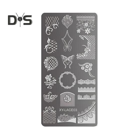 Stamping Plates Set Bows Flowers Lace Design Manicures Decoration Metal Plate Transfer Sweet Series Template