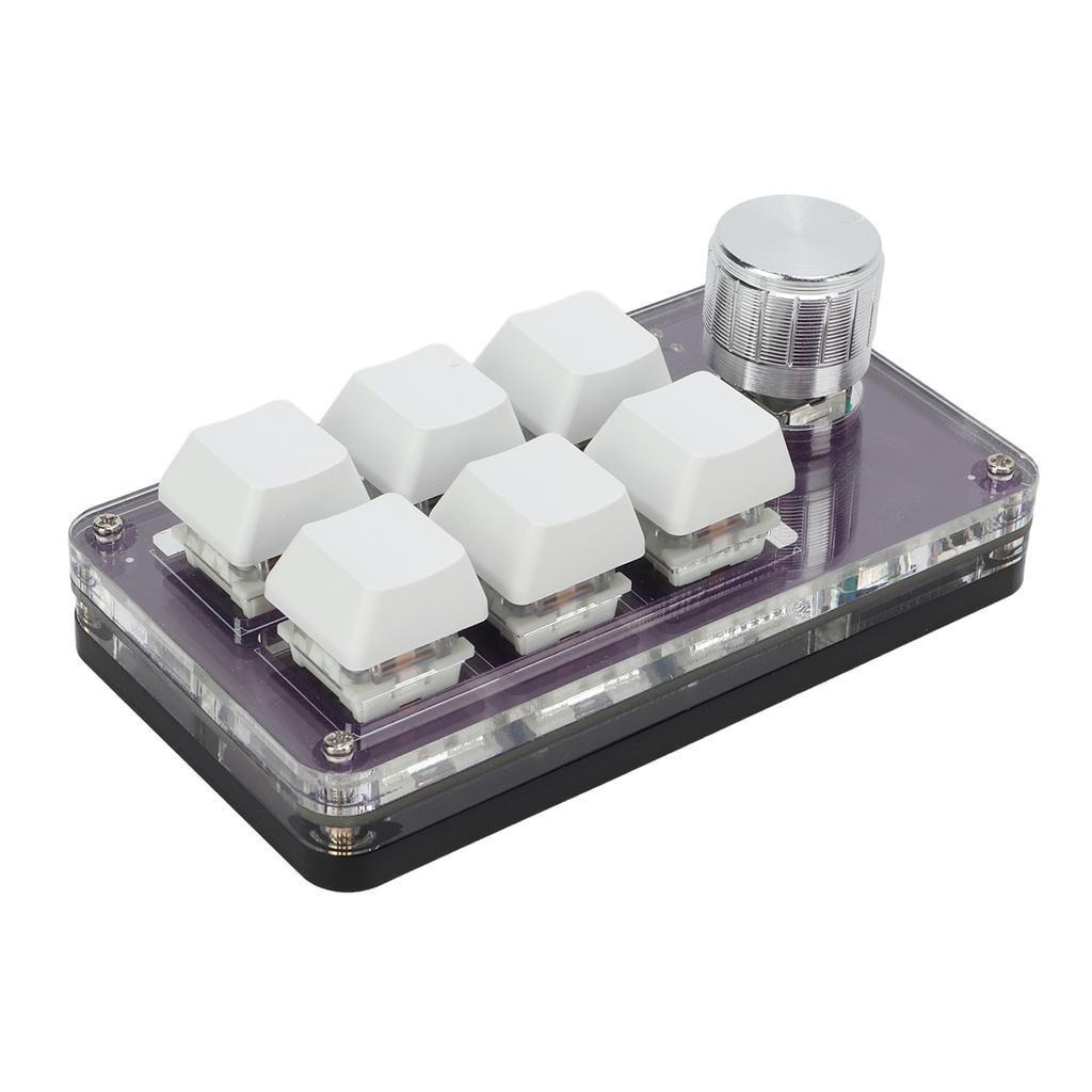 Shortcut One Handed Mechanical Keyboard Multifunction Mini 6 Key Gaming Keypad with RGB Light Knob