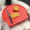 TPU Non Slip D Shaped Cutting Board Double Sided Red Chopping Board Anti Bacterial Kitchen Board
