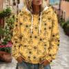 Damen Hoodie mit Blumenmuster, langen Ärmeln und Taschen für Freizeitkleidung