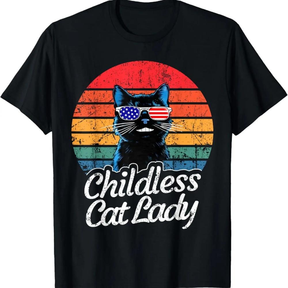 

Эта бездетная кошатница голосует за Камалу Харрис 2024 Ретро футболка XXXXXL чёрный