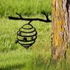 1pc Add a Magical Touch To Your Garden with This Metal Bee Hive Stake Branch Goblin Silhouette Iron Art Decor