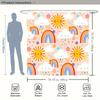 Sun Cloud Rainbow Cartoon Digital Print Shower Curtain - Machine Washable, Non-Woven Polyester,All-Season Bathroom/Home Decor