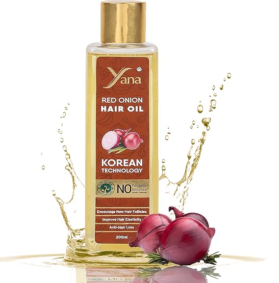 Λάδι Μαλλιών Κόκκινου Κρεμμυδιού για Έλεγχο της Πτώσης & Ανάπτυξη, Ενδυναμώνει τα Φριζαρισμένα & Ξηρά Μαλλιά με Καθαρό Αμυγδαλέλαιο Bhringraj Καρύδας Σησαμελαίου Καστορέλαιο & Έλαιο Μαύρου Σπόρου, 200ml