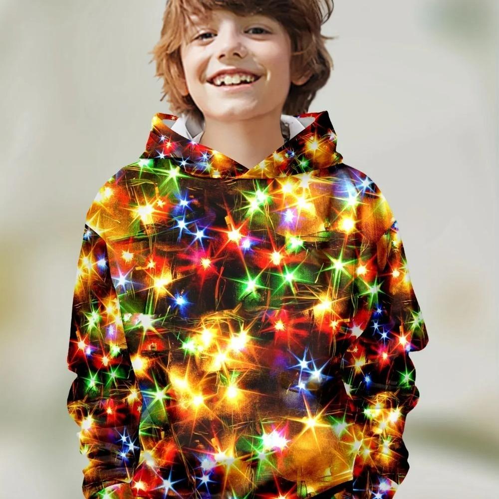 Children's Christmas and Halloween Series 3D Digital Printed Boys' Hip Hop Personality Hooded Sweatshirt