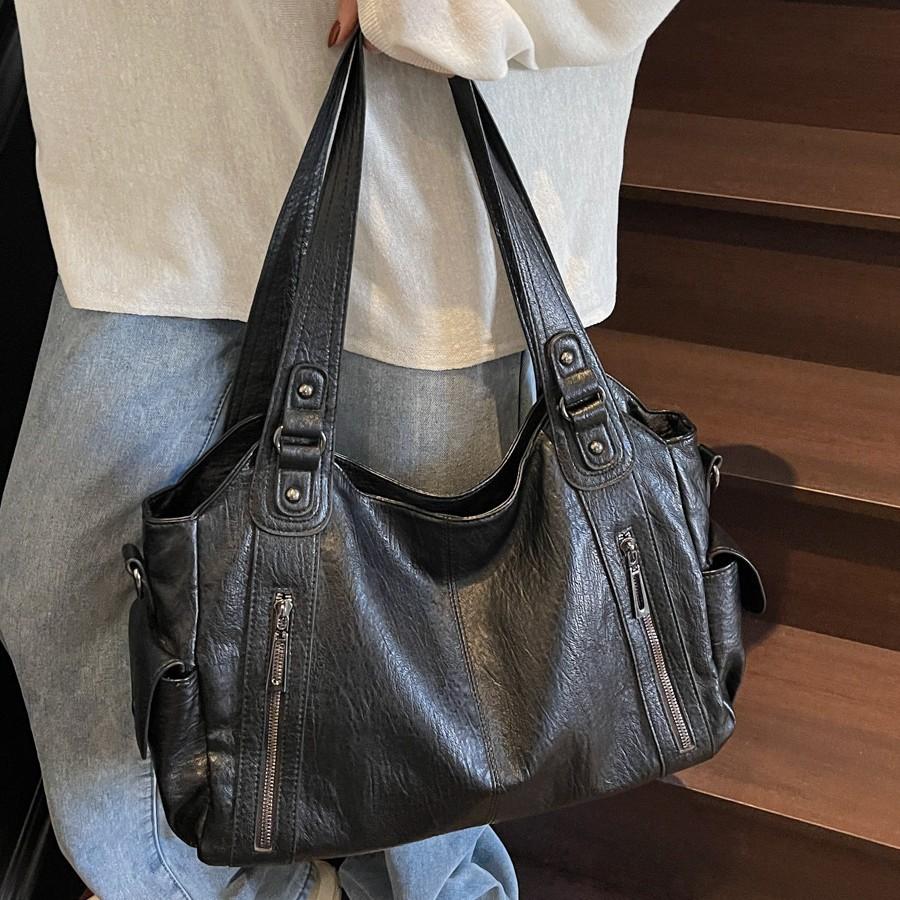 2025 neue Retro-Umhängetasche aus weichem Leder, lässige Textur, große Kapazität, vielseitige Tasche für Pendler, Outdoor-Reisen