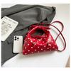 Women'S Versatile Bag Retro Leather Shoulder Bag Bow Tie Crossbody Bag Niche Polka Dot Handbag For Everyday Casual Gatherings