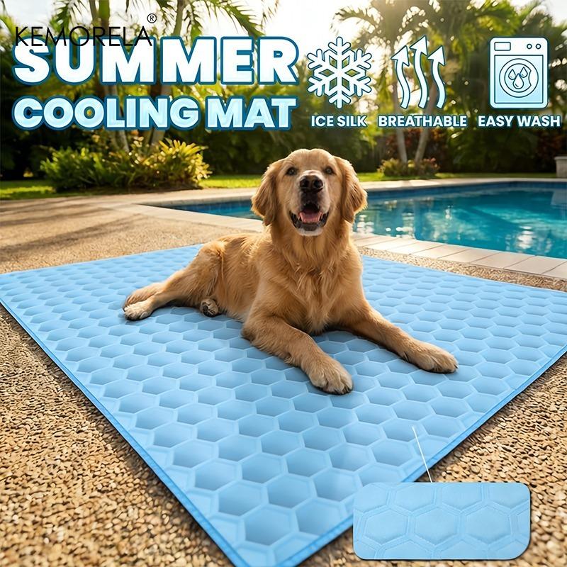 Alfombrilla y Cama Refrigerante de Verano para Mascotas 2025 Mejoradas Tejido Absorbente de Sudor Disponible en 5 Tamaños para Mascotas Pequeñas, Medianas y Grandes