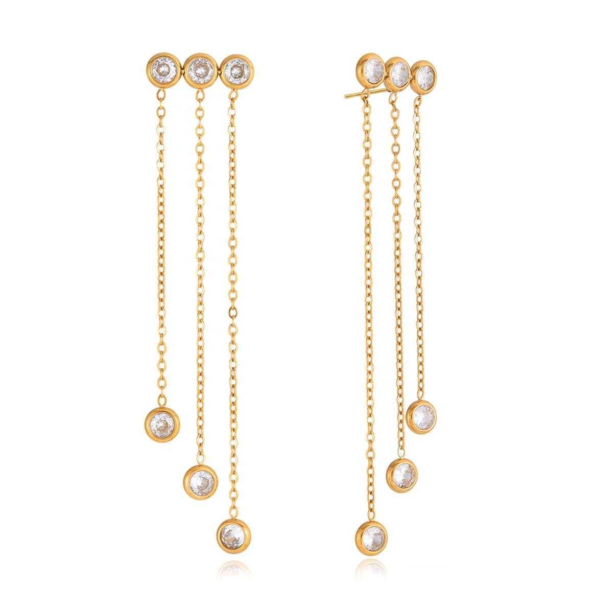 

Yori High Quality Stainless Steel Cubic Zirconia Chain Tassel Earrings Prevent Allergy Fashion Autumn Winter Jewelry 2026