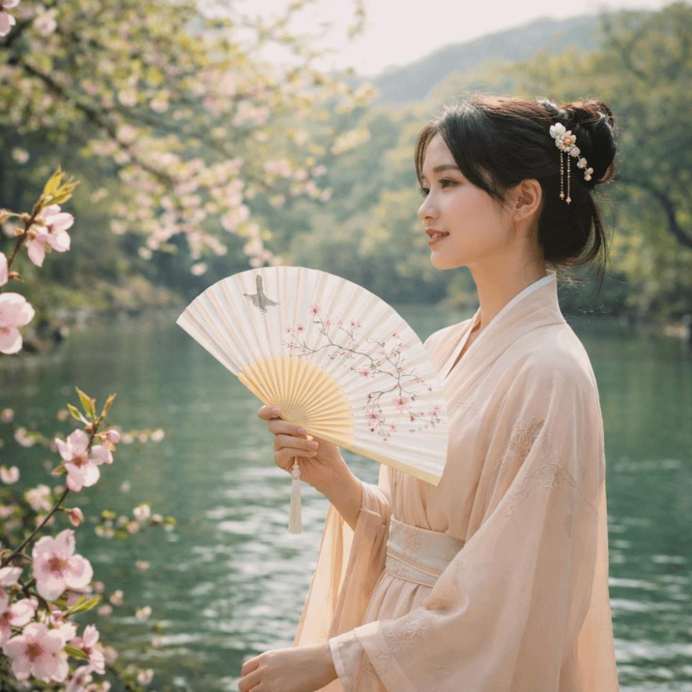 Chinese Style Bamboo Fan Decorative Handheld Fan Decorative Fan Dance Fan  Hanfu