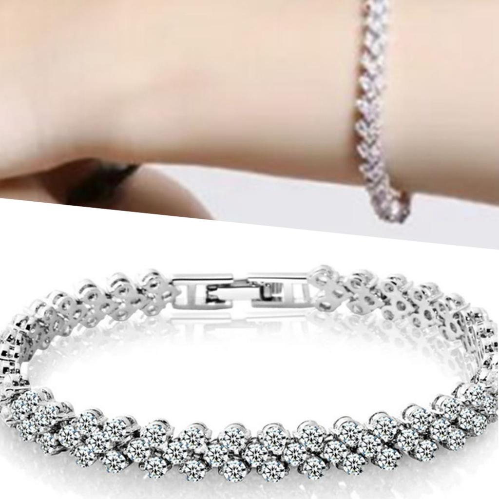 Classic Zirconia Bracelet Women Exquisite Fashionable Bracelet Jewelry Accessory for Dancing Party Dating