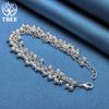 925 Sterling Silver Frosted Matte Grape Beads Chain Bracelet Jewelry