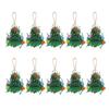 10Pcs Colorful Buttons Christmas Tree Hanging Pendant Decorations Handmade Holiday Small Ornaments for Home and Office