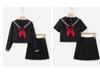 Uniforme JK Trois-Pièces Noir: Costume d'écolière orthodoxe japonais avec jupe courte douce