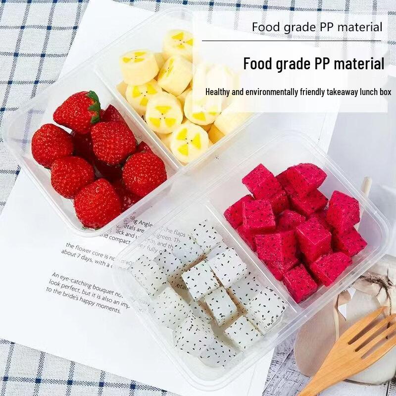 ZISIZ Einweg-Rechteckige Lunchboxen mit 2 Fächern