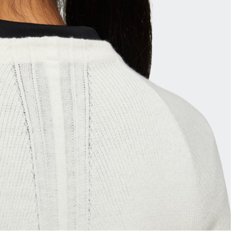 Adidas FW22 Solid Color Logo Label Pullover Cashmere Sweater Women Sweater White HG1677