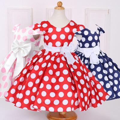 Vestido de Princesa de Bolinhas Europeu e Americano para Meninas - Fantasia Infantil para Apresentação de Piano