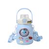 Cute Cartoon Kids Insulated Stainless Steel Water Bottle With Handle Straw 650ml Vacuum Thermos School Travel