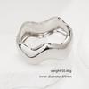 Interlocking Ring Open Bangle - European & American Light Luxury Design for Women