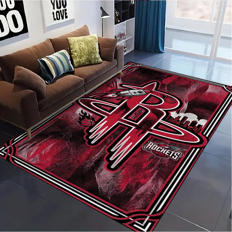 Houston Rockets Carpet Rug for Living Room Bedroom Home Sofa Decoration,Kids play Non-slip Floor Mat