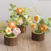 New Crochet Flowers Cute Knitting Flowers Potted Graduation Gift Hand-woven Potted Plants Car Table Home Decor Items