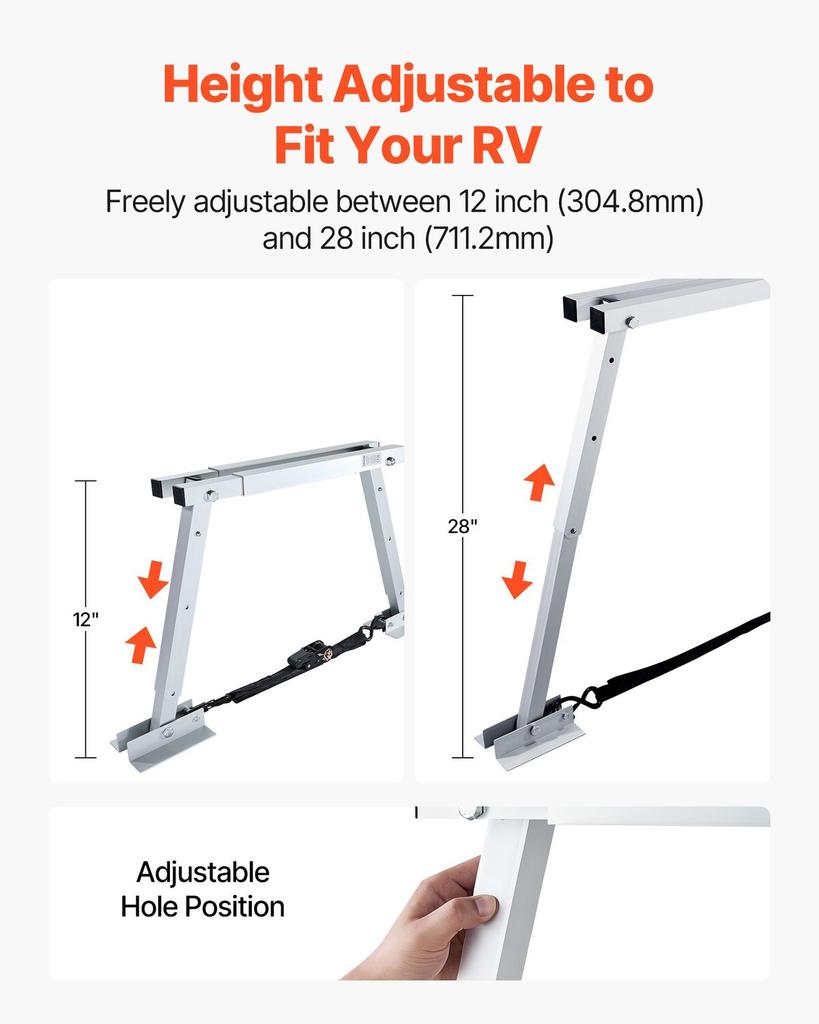 Universal RV Stabilizer, RV Bumper Stabilizer for Trailers, Campers, Fifth Wheel, Compact Foldable Design for Easy Storage, Adjustable Height from