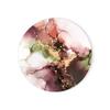 Abstract Art Coasters  for Drinks Tabletop Protection Teal Watercolor Round Enamel Coasters Set with Cork Base Housewarming Gift