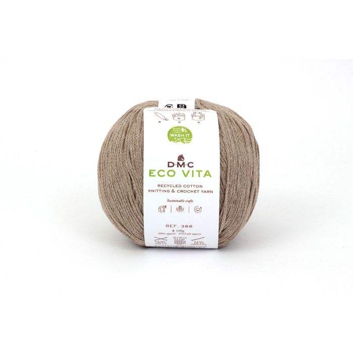Eco Vita Recycled Cotton Cord 3mm 100g Knitting and Crochet Col. 111 Beige