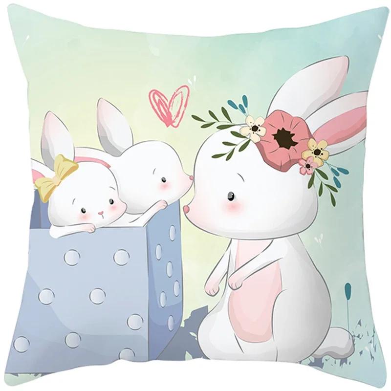 Cute Animals Printing Throw Pillow Case Home Decor for Sofa Bedroom Polyester Cushion cover Designer Funda Cojines x