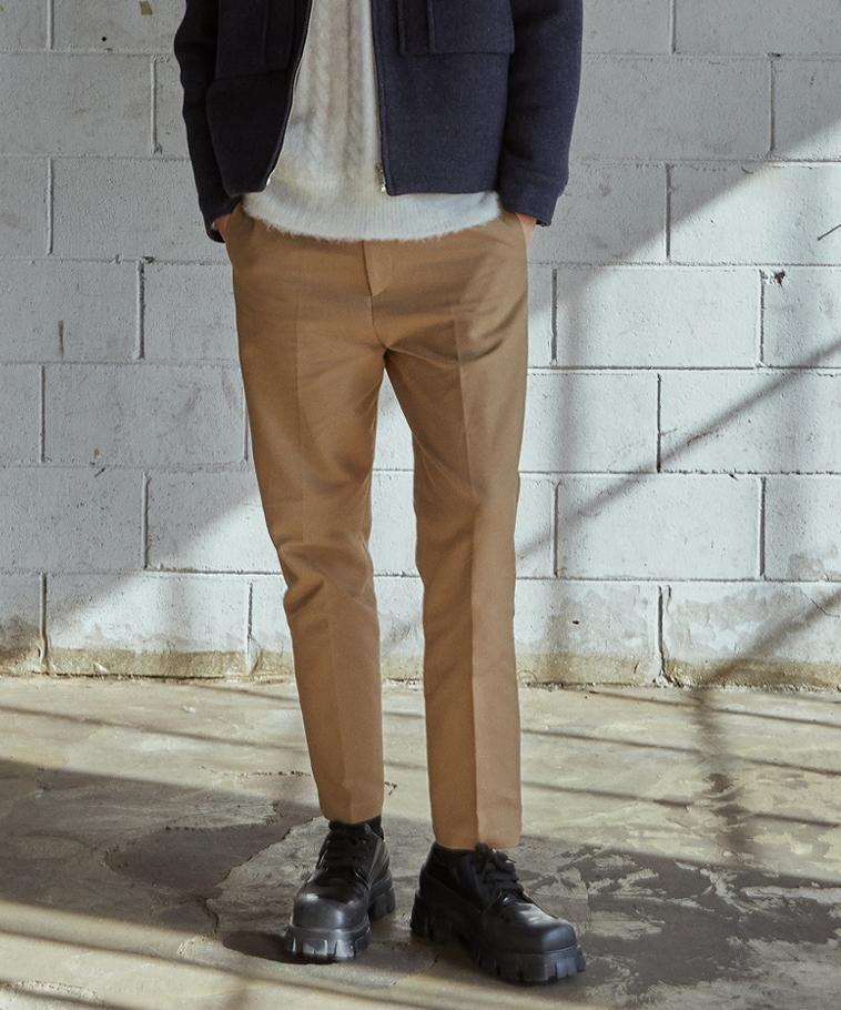 NODU Straight Leg Slacks [Beige]