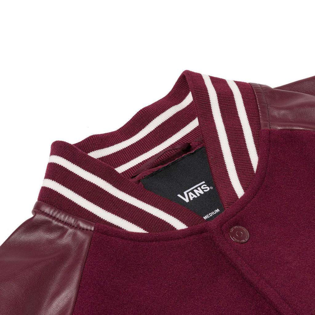Vans Casual Comfortable American Vintage College Style Jacket Men Jackets Burgundy VN000NDW4QU