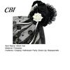 Halloween Night Essentials Witch Hat with Rose for Women, Gothic Vintage Mini Wizard Creative Props Headpiece Veil Costume, Dress Up, Masquerade Party