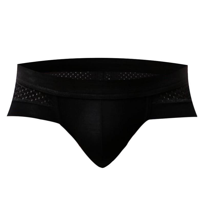 Men's Low-Rise Sexy Breathable Modal Mesh Briefs - Red, Large Size
