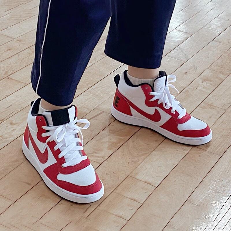 Nike Court Borough Mid Gym Red White GS 839977-103