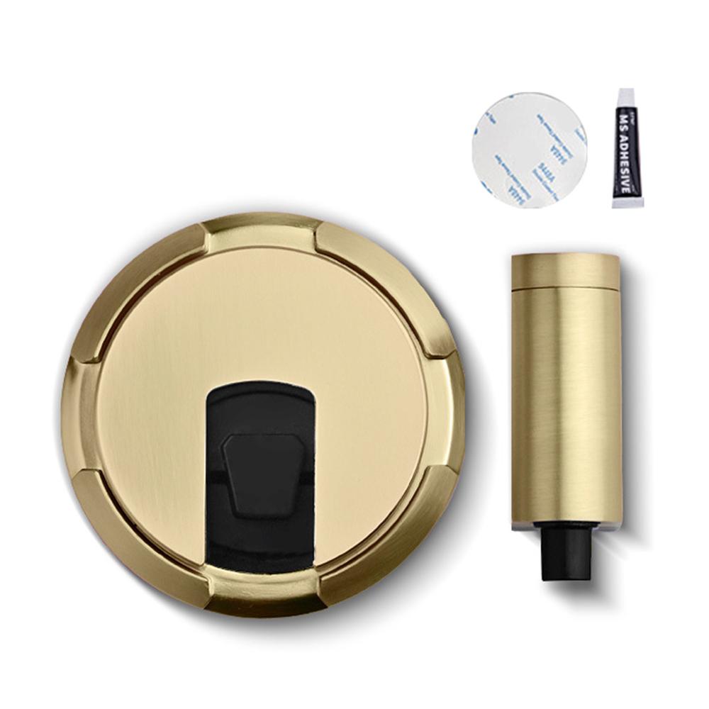 Zinc Alloy Mechanical Door Stopper No-Drill Push-Press Invisible Floor Door Stop Windproof Anti-Collision for Home