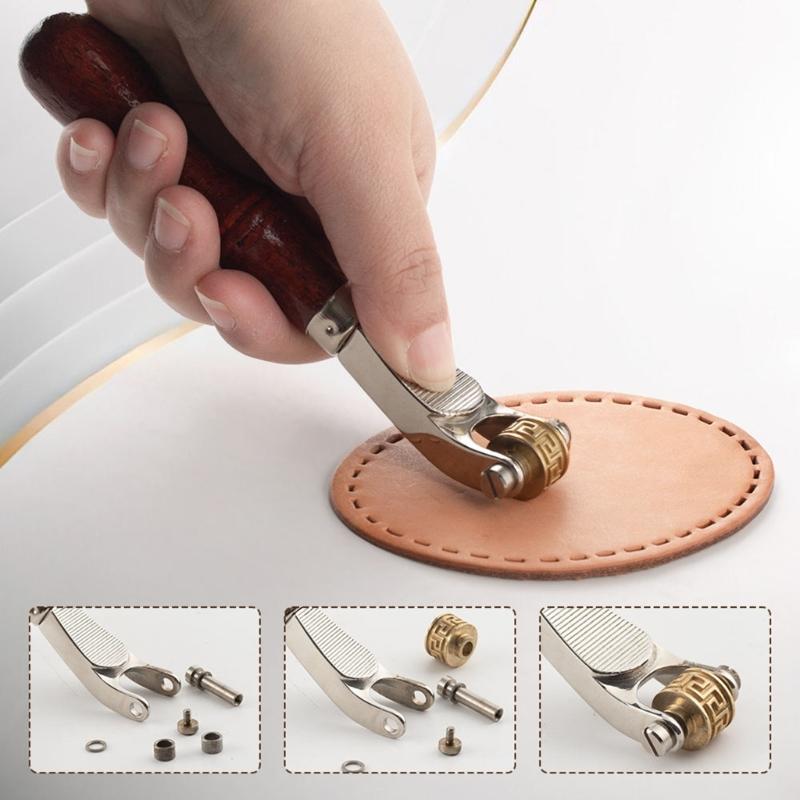 Craftsmanship Wood Handle Leather Press Wheel for Artistics Creation Comfortable Control and Long Time Use