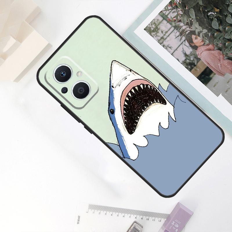 Cartoon Shark Case For OPPO Reno 8 7 6 5 4 Lite 10 Pro 11F 4Z 5Z 8T OPPO Find X2 X3 X5 Lite X6 Pro Cover