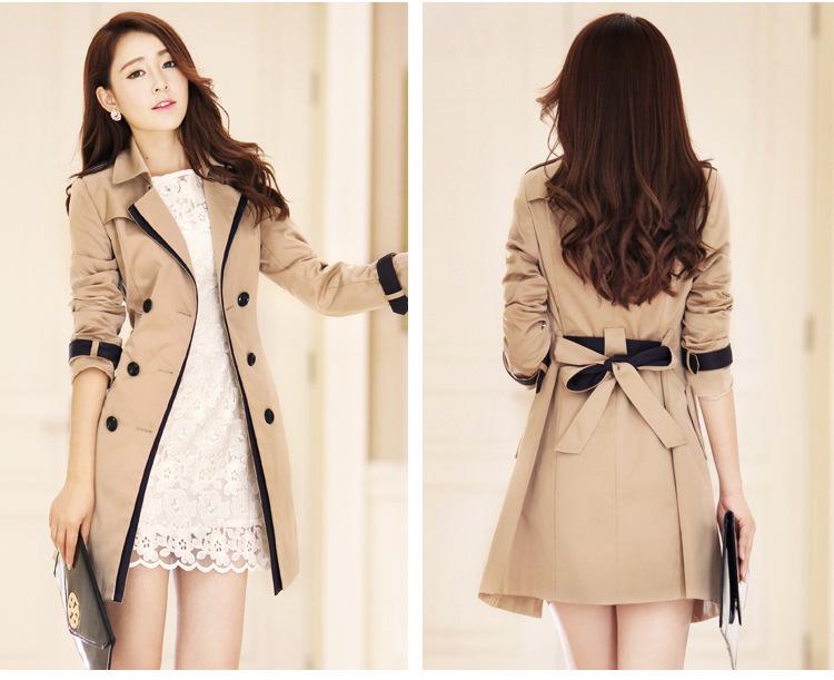 Korean Style Slimming Women s Mid-Length Trench Coat for Spring/Autumn XXL