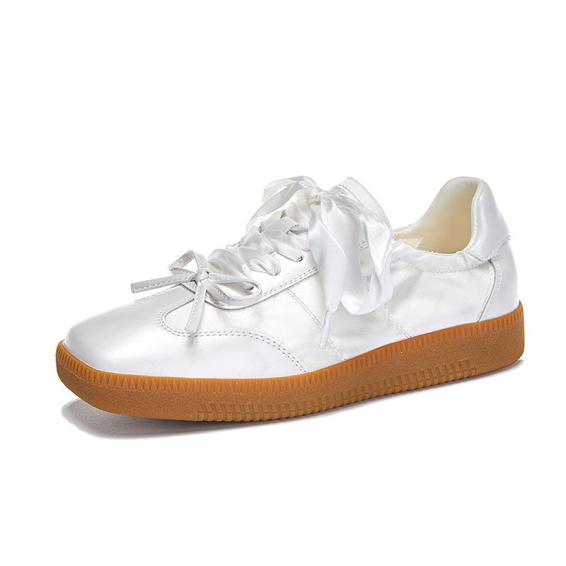 Leather women's summer new square head flat-soled sports shoes women's casual single shoes versatile