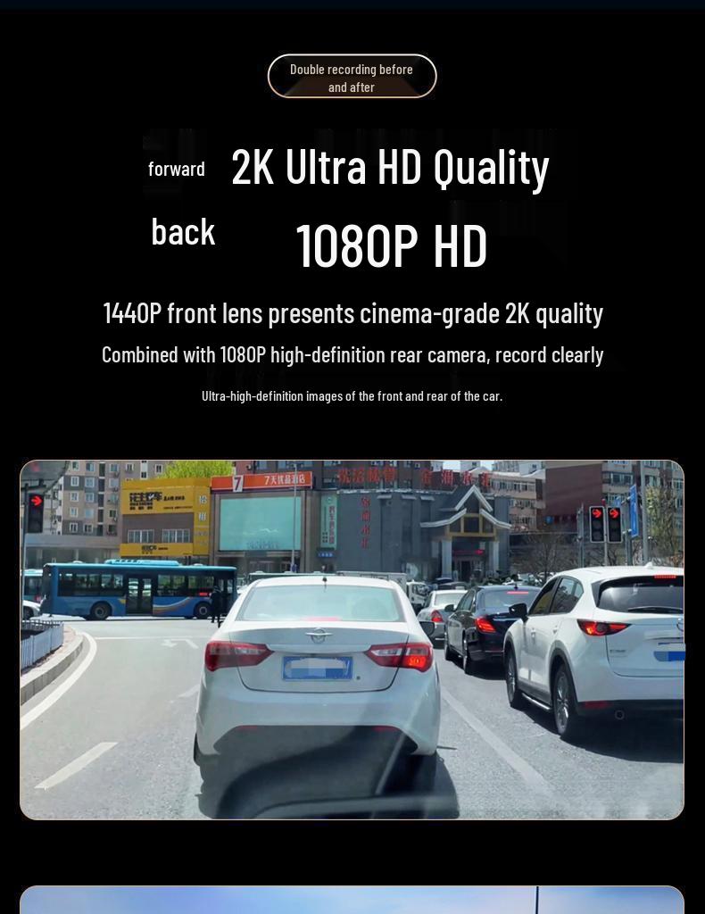 2025 HD Wireless 4K Ultra Dual Dash Cam: Front & Rear  Ultra HD Reversing