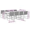 VidaXL Garden Dining Set 9pcs Cushions Black Woven Resin, Outdoor Dining Set, Dining Furniture of 3295060